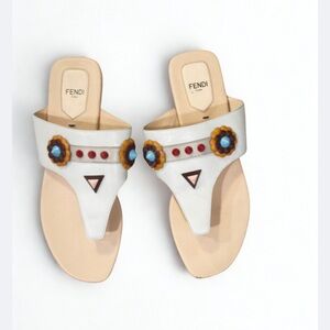FENDI Monster Leather Sandals